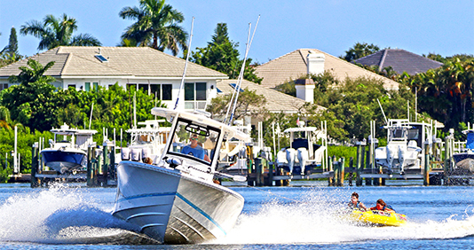 Yacht riding at the moorings club